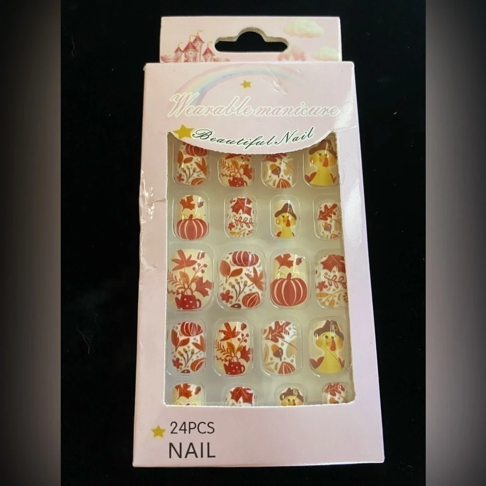 24 Piece  Thanksgiving False Nail Set